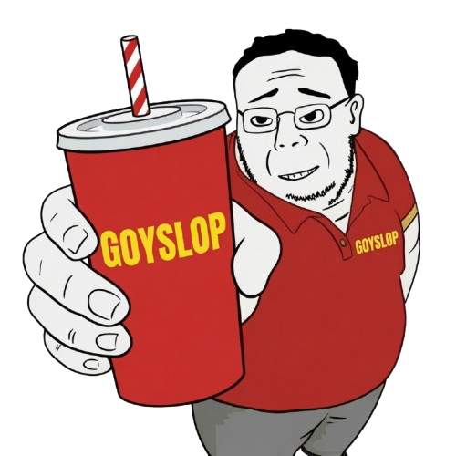GOYSLOP man holding a red soda cup